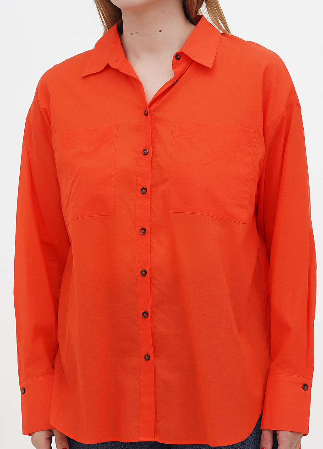 Оранжевая кэжуал рубашка однотонная Gerry Weber