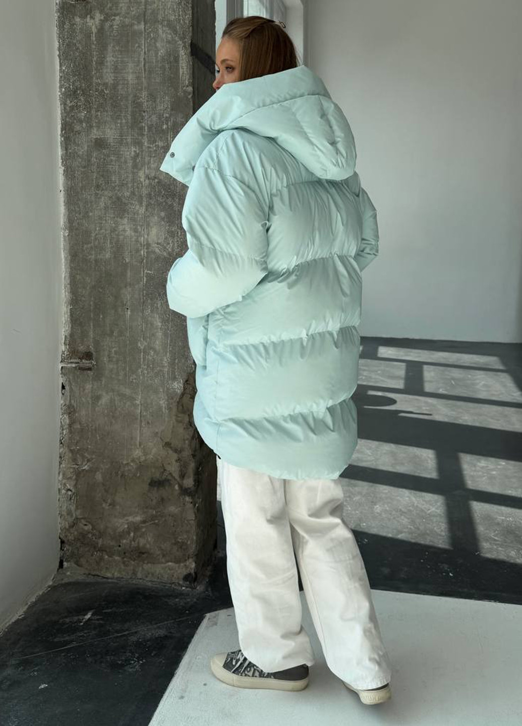 М'ятний зимній Пуховик No Brand