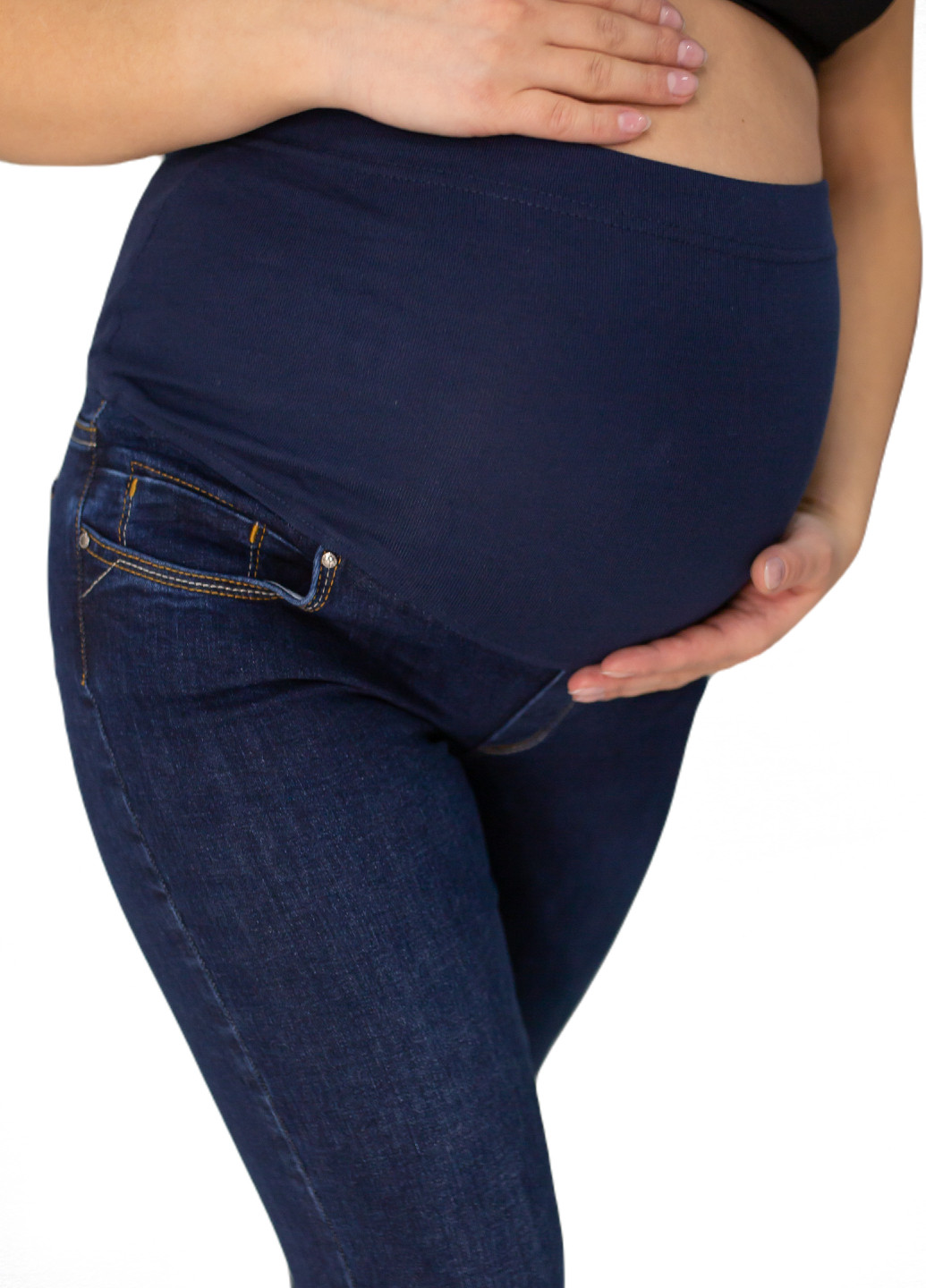 7252 Зручні джинси для вагітних Сині HN - (224190422)