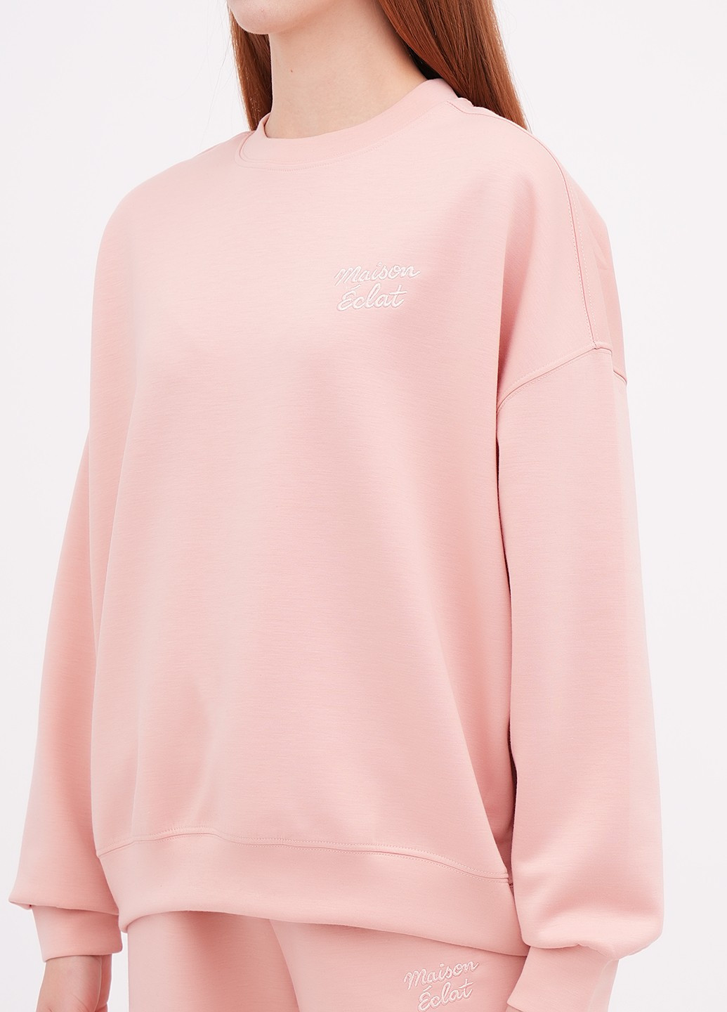 Пудровий світшот EQUILIBRI однотонний вишивка (355383178)