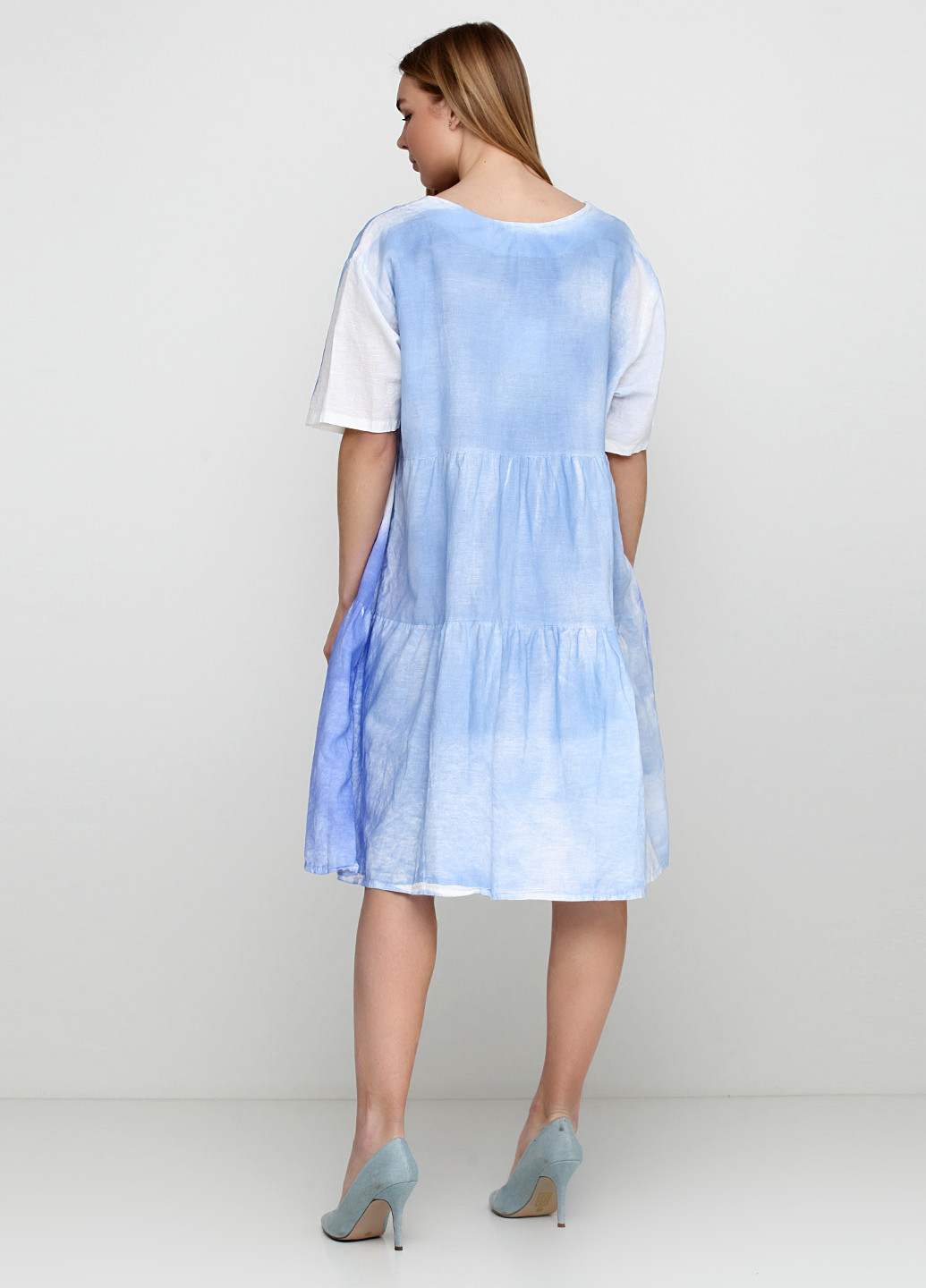 Синее кэжуал платье Made in Italy градиентное ("омбре")