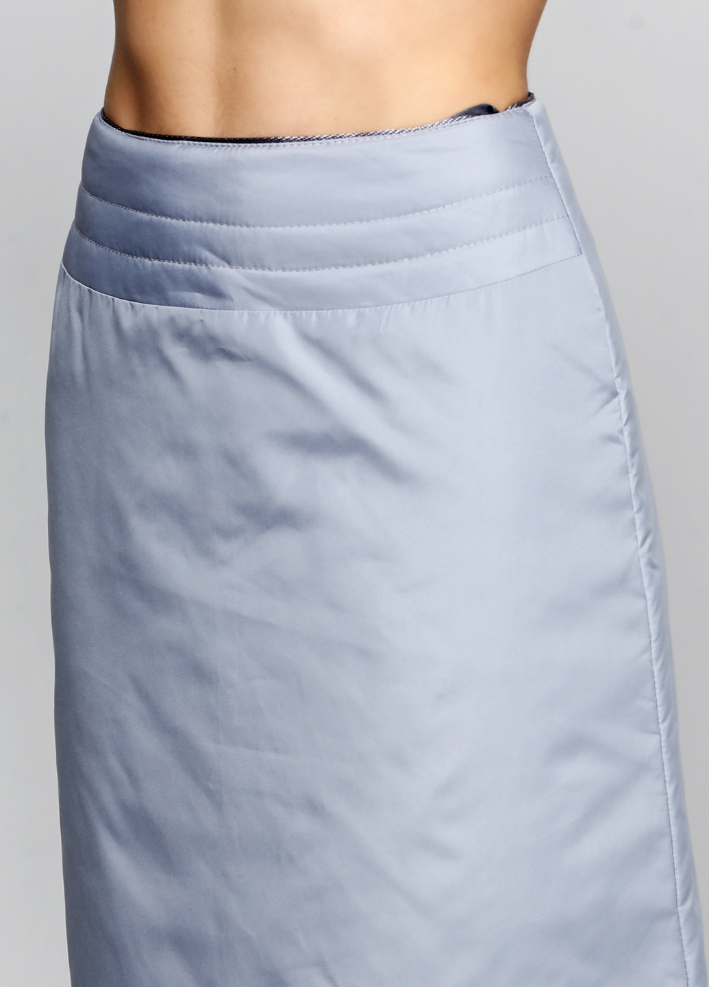 Светло-серая кэжуал однотонная юбка Smile мини