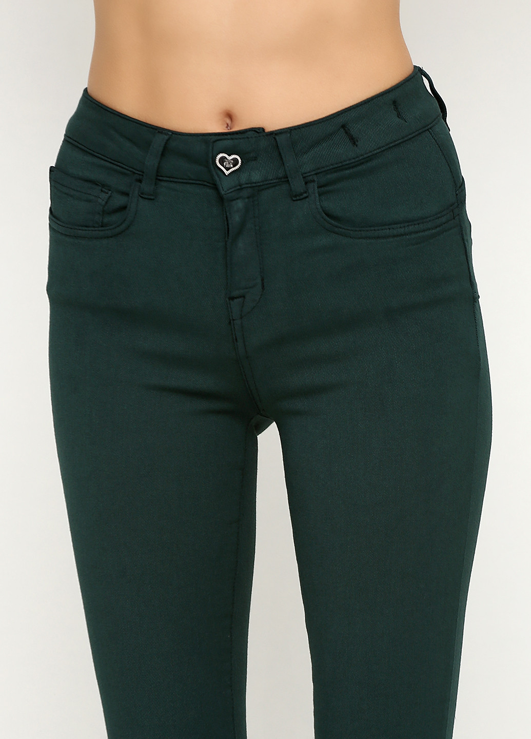 Бутылочный зеленые демисезонные зауженные джинсы Twin-Set