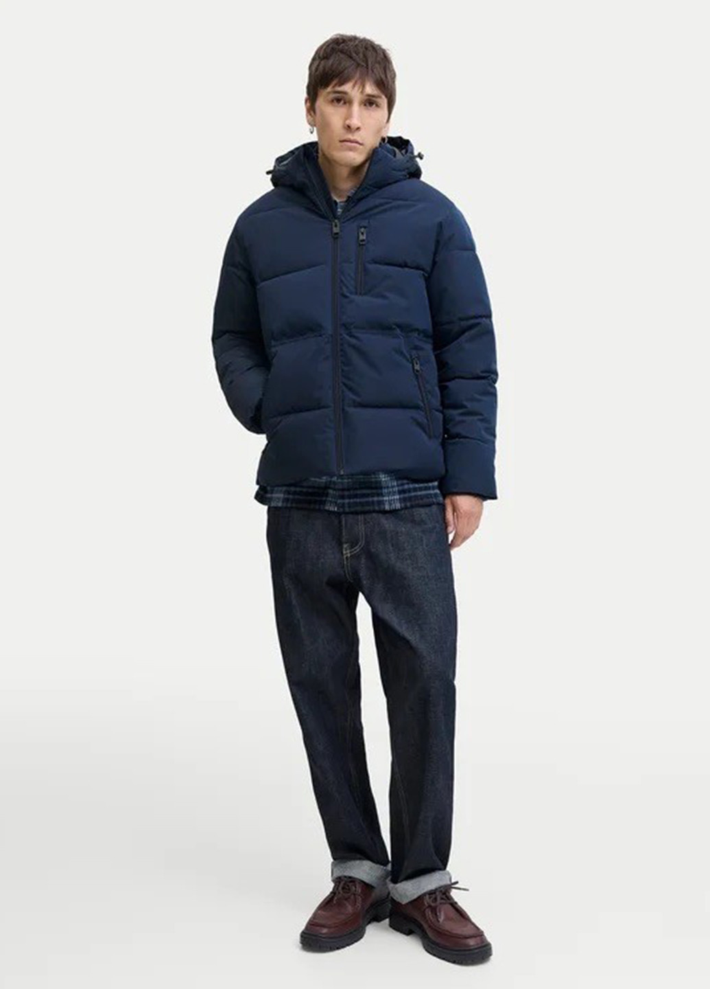 Темно-синяя демисезонная куртка Jack & Jones