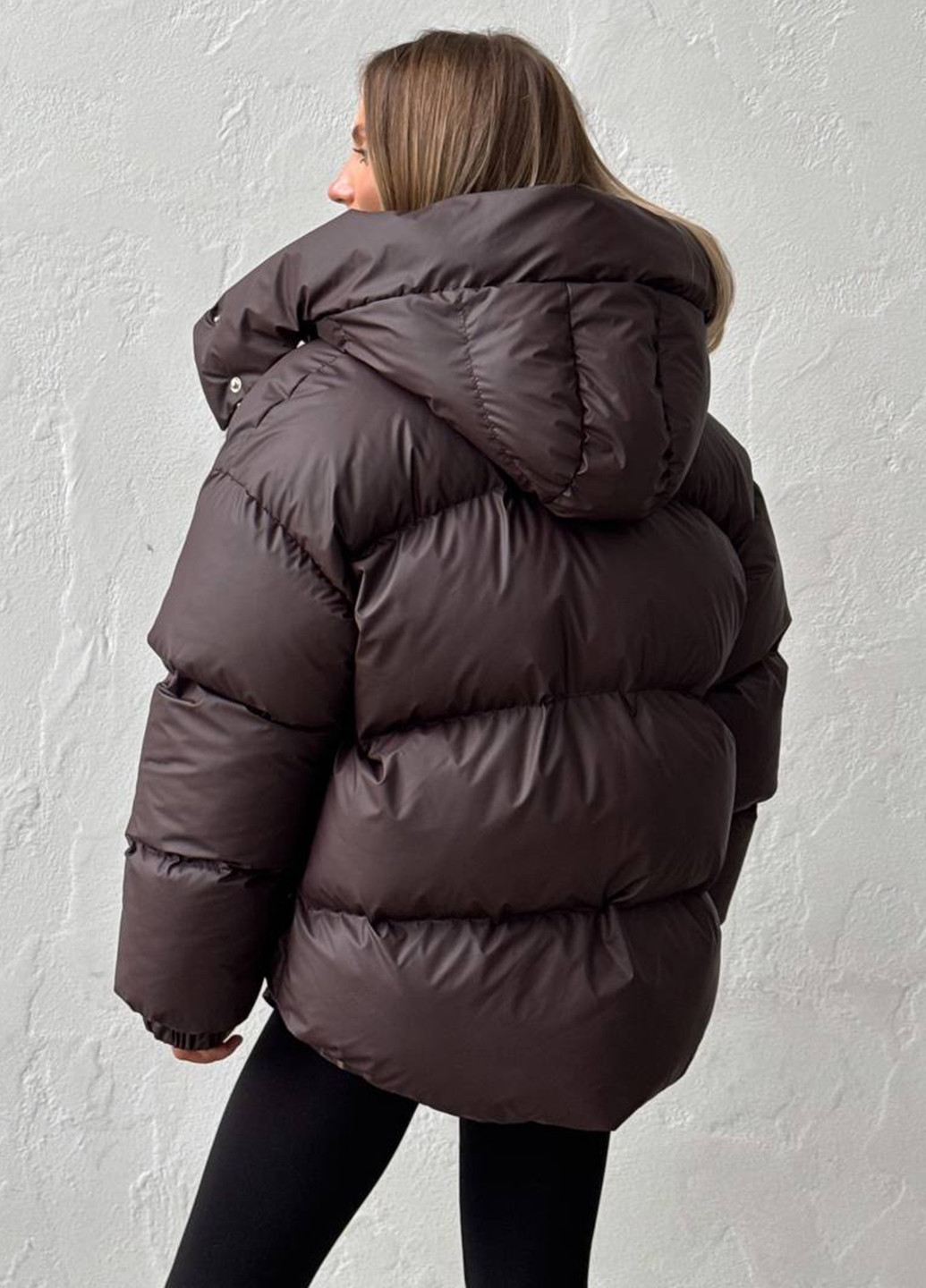 Коричневий зимній Пуховик No Brand