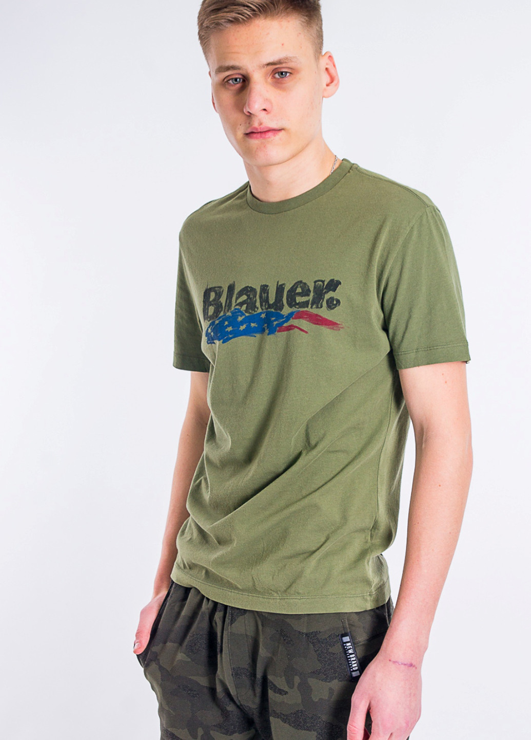 Хакі (оливкова) футболка Blauer