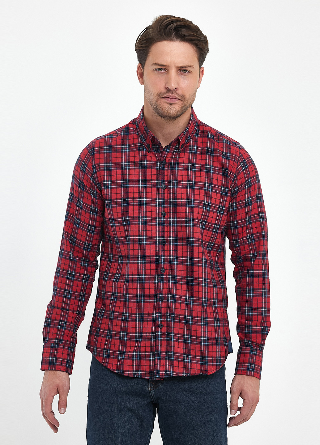 Красная кэжуал рубашка в клетку Trend Collection