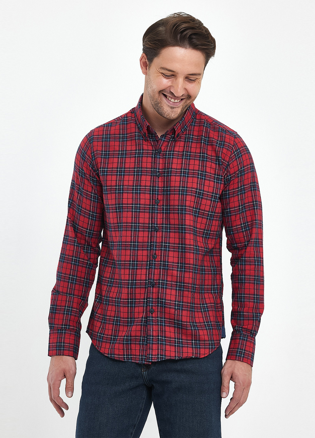 Красная кэжуал рубашка в клетку Trend Collection