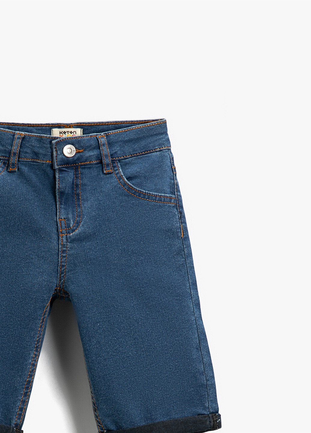 Шорти KOTON однотонні сині джинсові бавовна