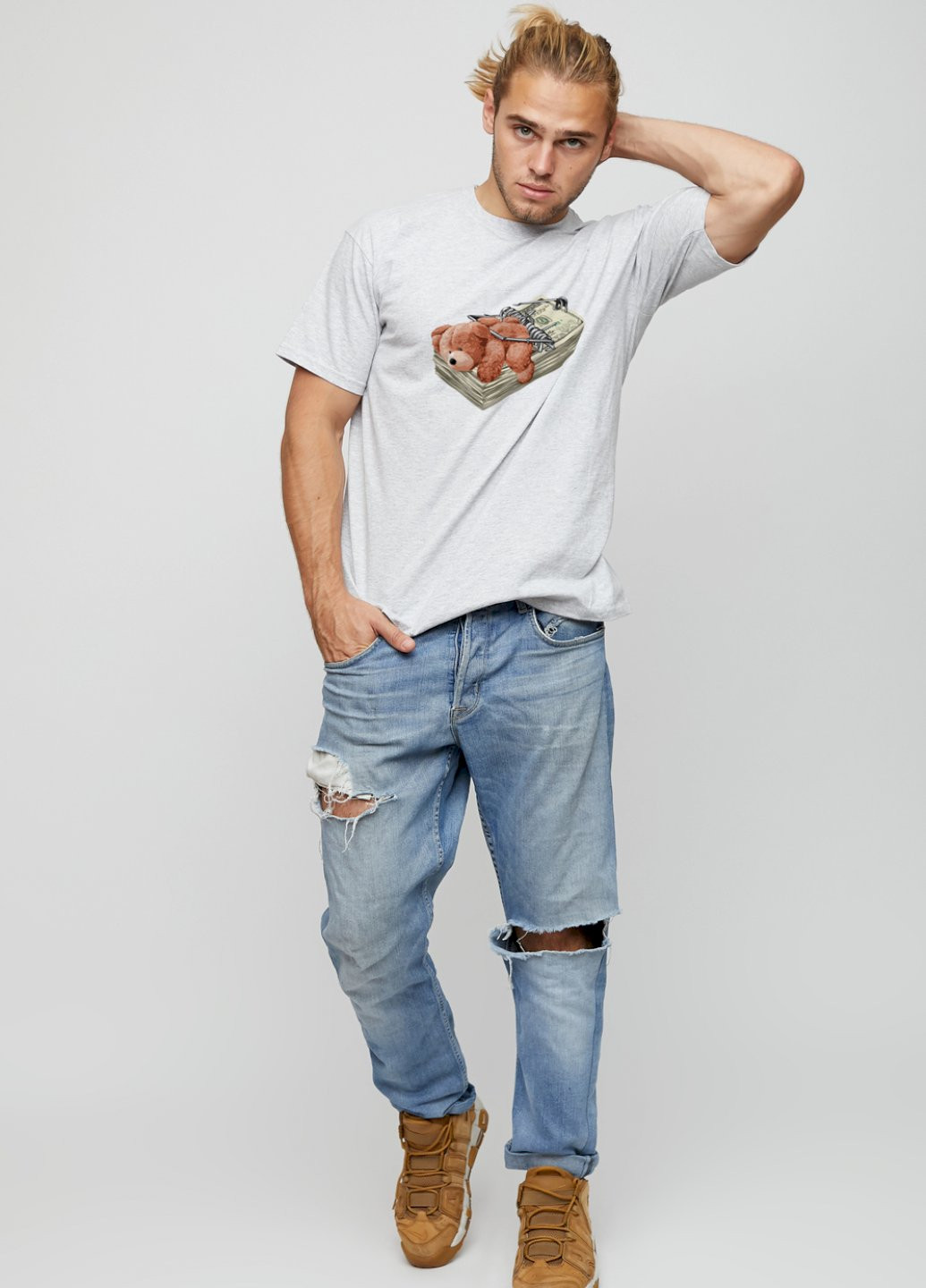 Сіра футболка чоловіча basic YAPPI