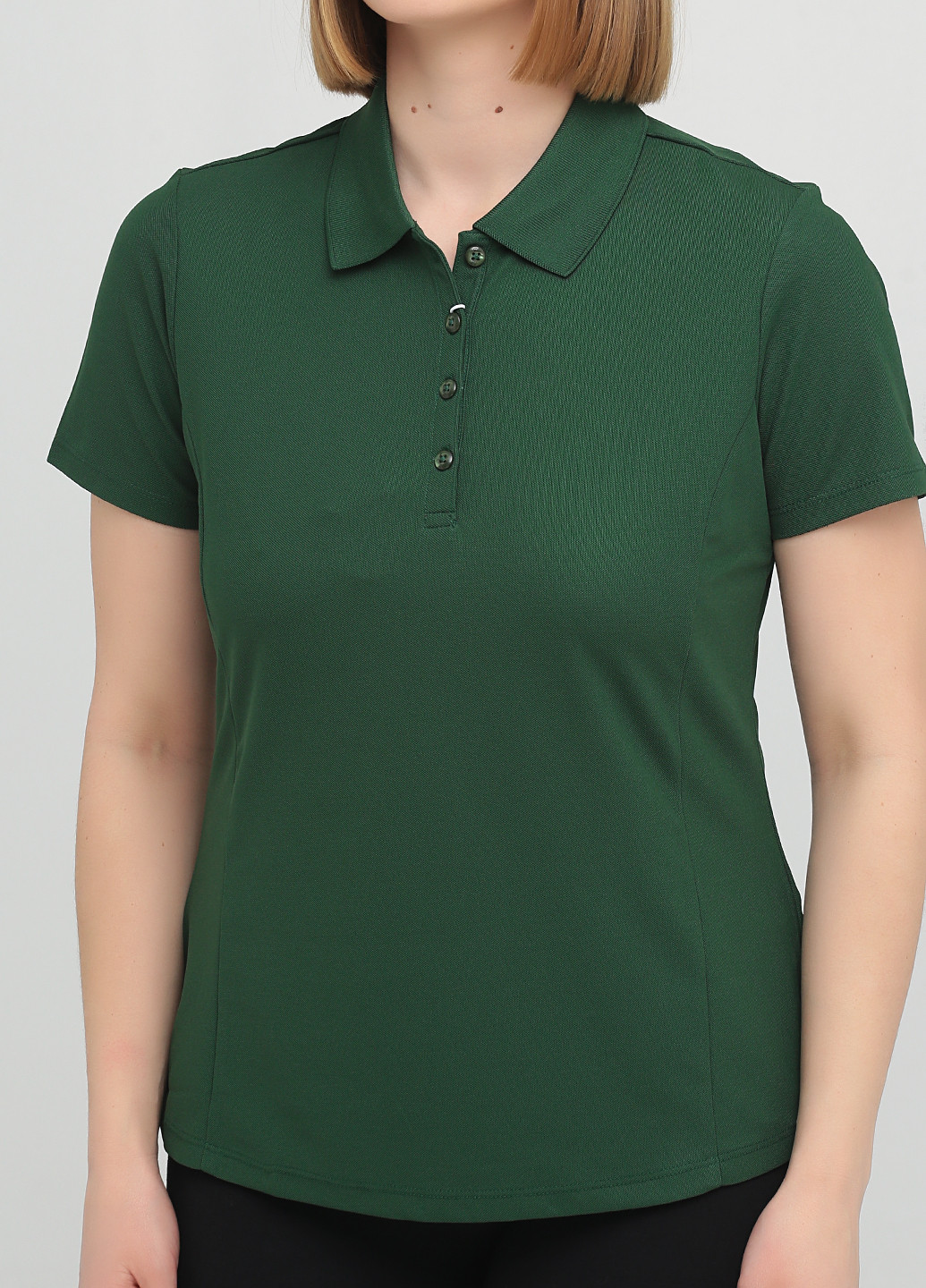 Темно-зеленая женская футболка-поло Greg Norman однотонная