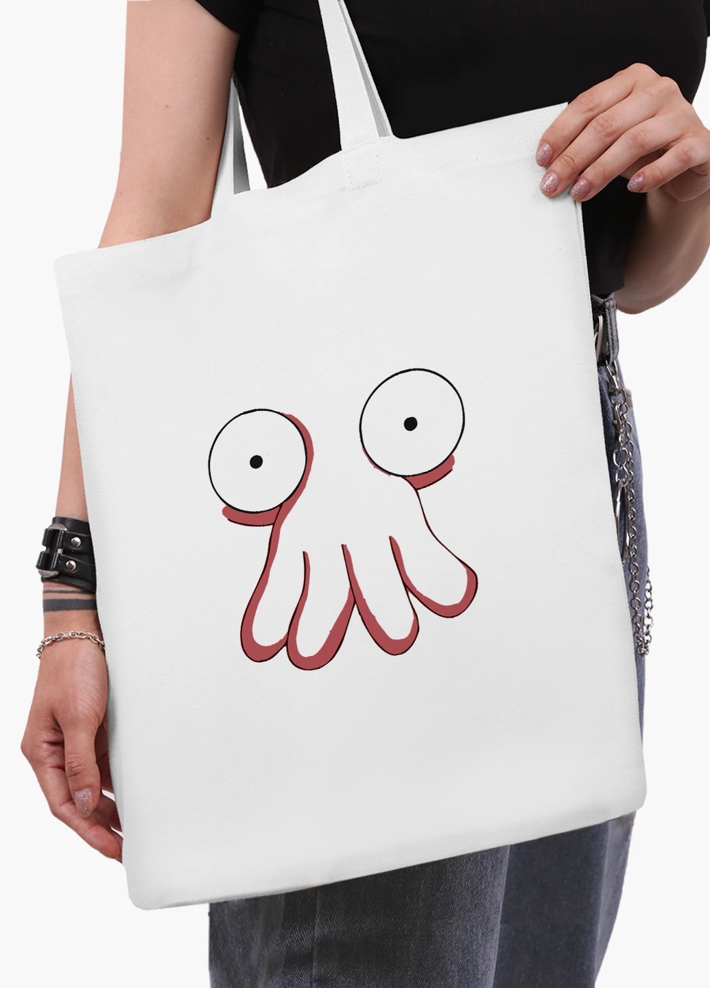 Еко сумка шоппер біла Доктор Зойдберг Футурама (Doctor Zoidberg Futurama) (9227-2029-WT2) Еко сумка шоппер біла 41*35 см MobiPrint (219151224)