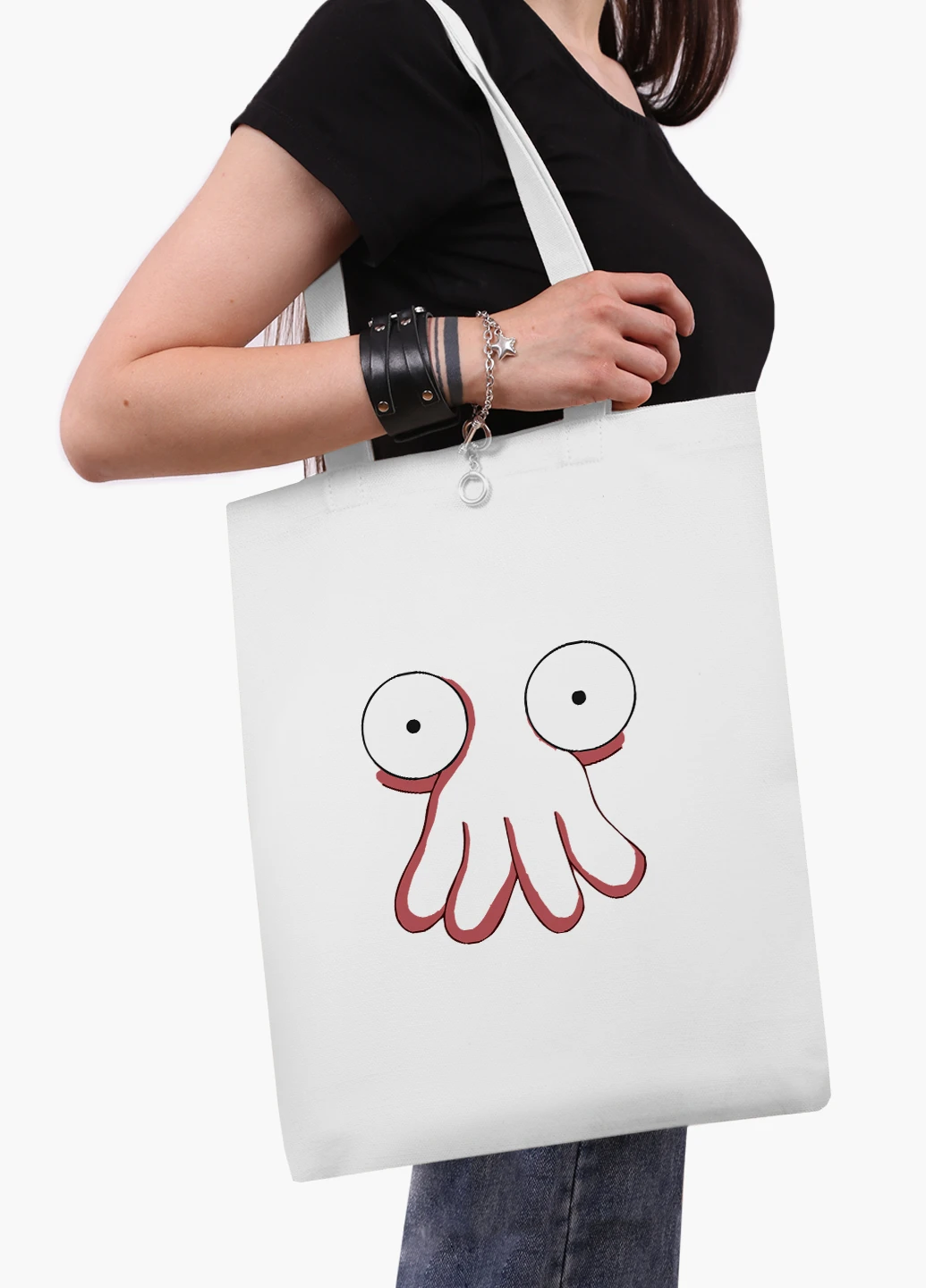 Еко сумка шоппер біла Доктор Зойдберг Футурама (Doctor Zoidberg Futurama) (9227-2029-WT2) Еко сумка шоппер біла 41*35 см MobiPrint (219151224)