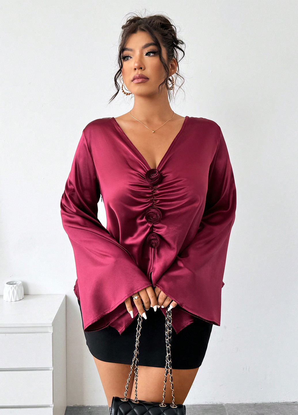 Бордова блуза SHEIN