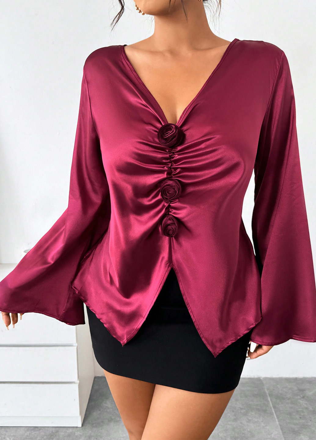 Бордова блуза SHEIN