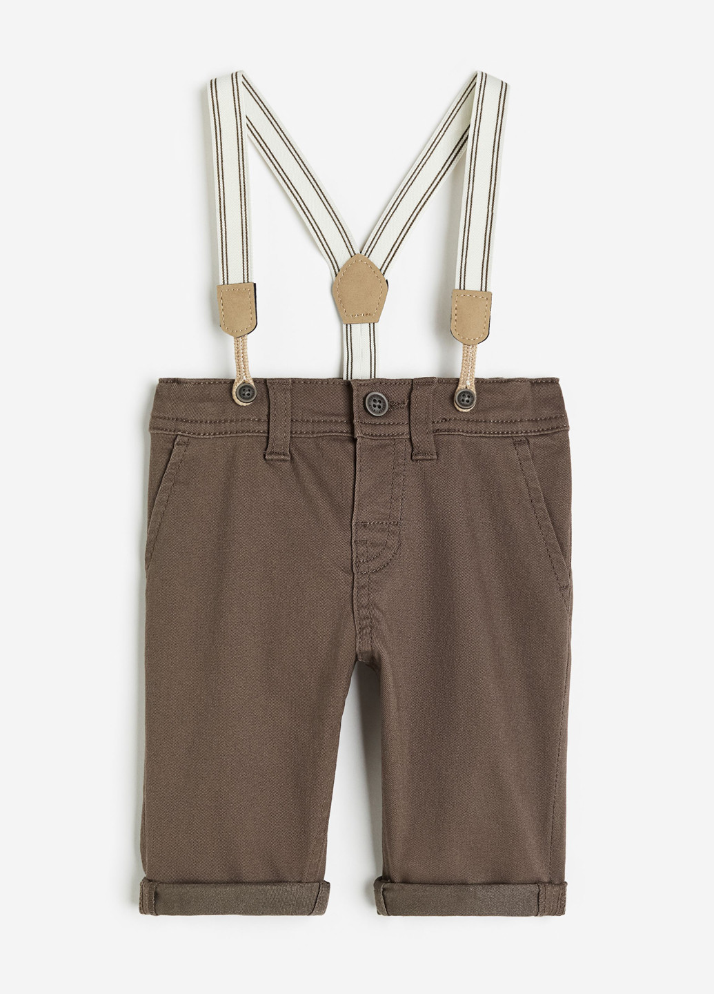 Коричневые джинсовые демисезонные брюки прямые H&M