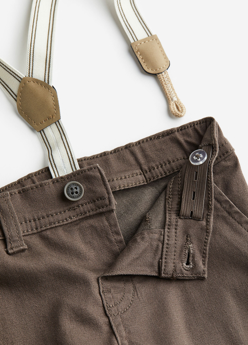 Коричневые джинсовые демисезонные брюки прямые H&M