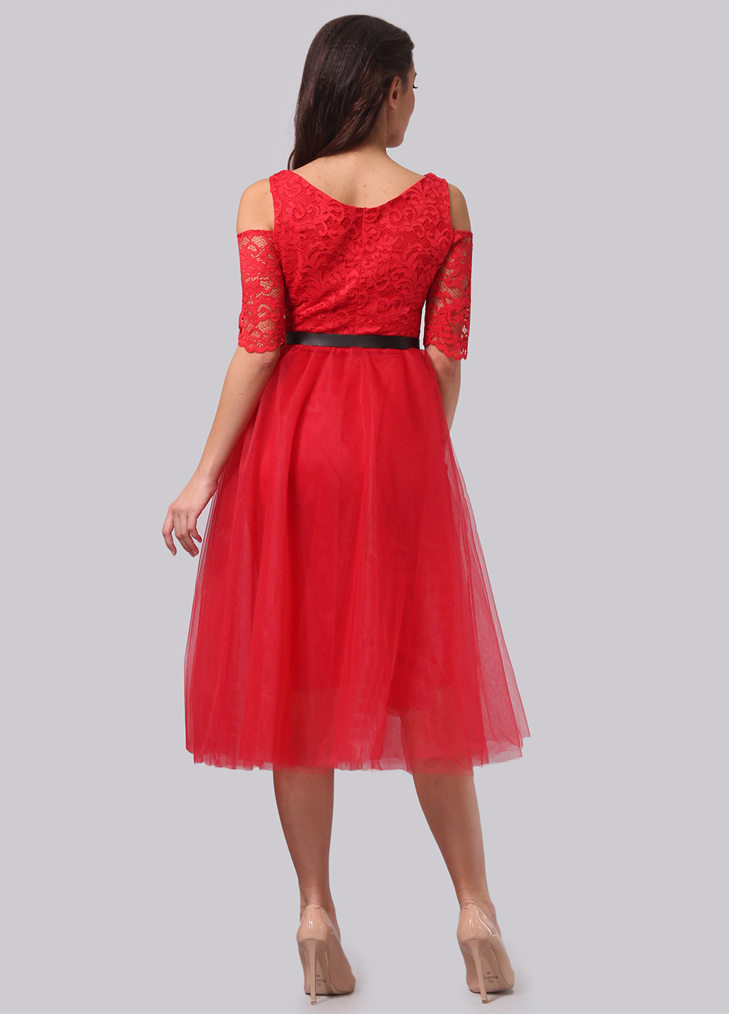 Красное коктейльное платье пачка Lila Kass