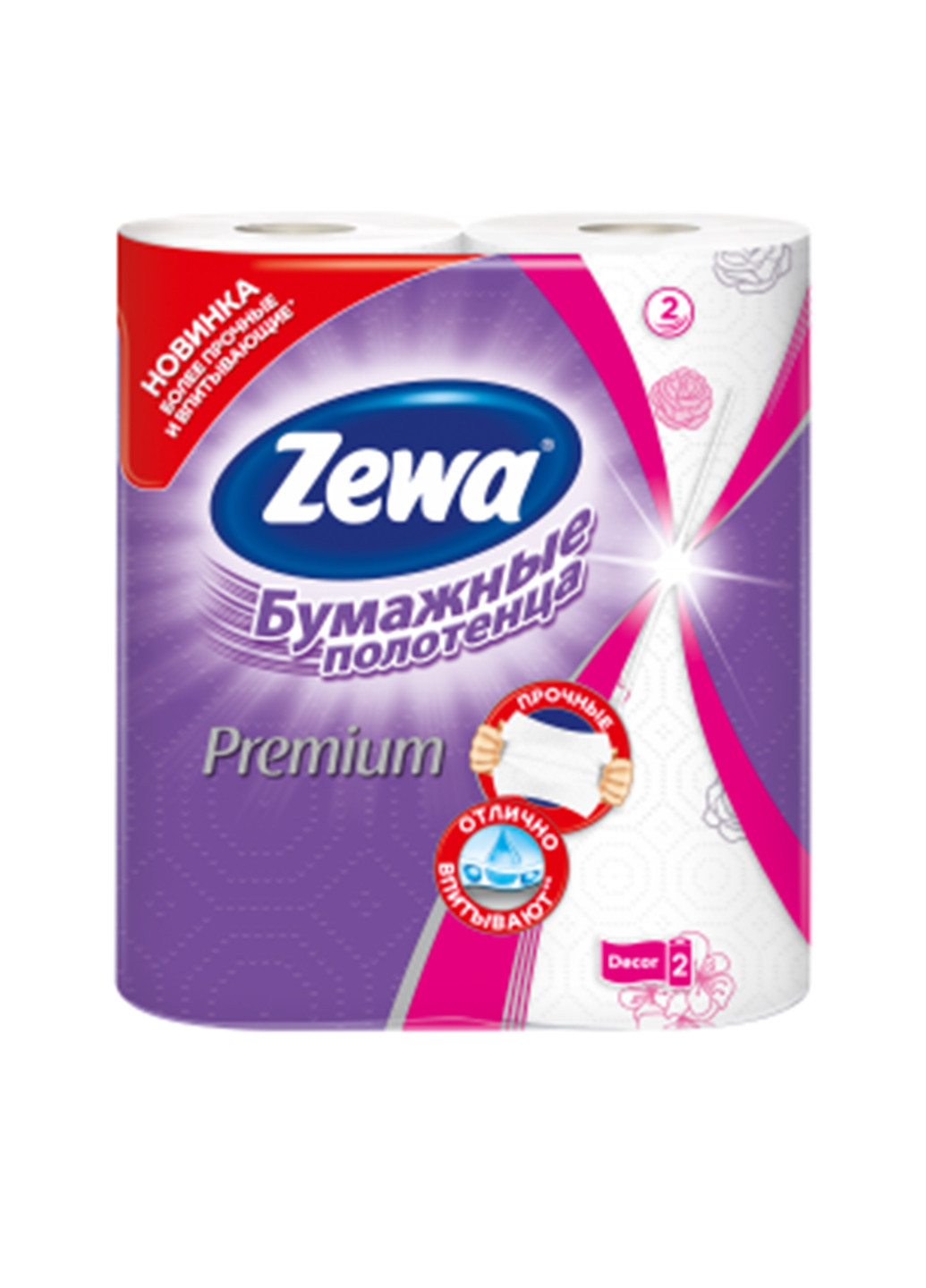 Бумажные полотенца Premium Decor (2 рулона) Zewa (151347149)