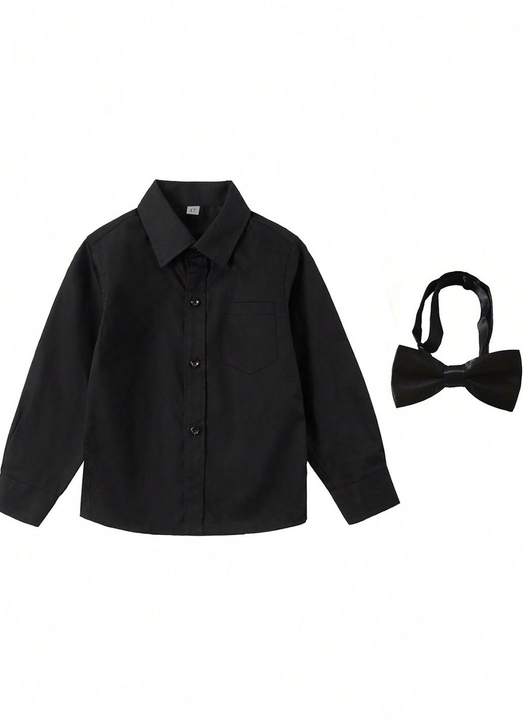 Чорний демісезонний комплект (сорочка, метелик) SHEIN