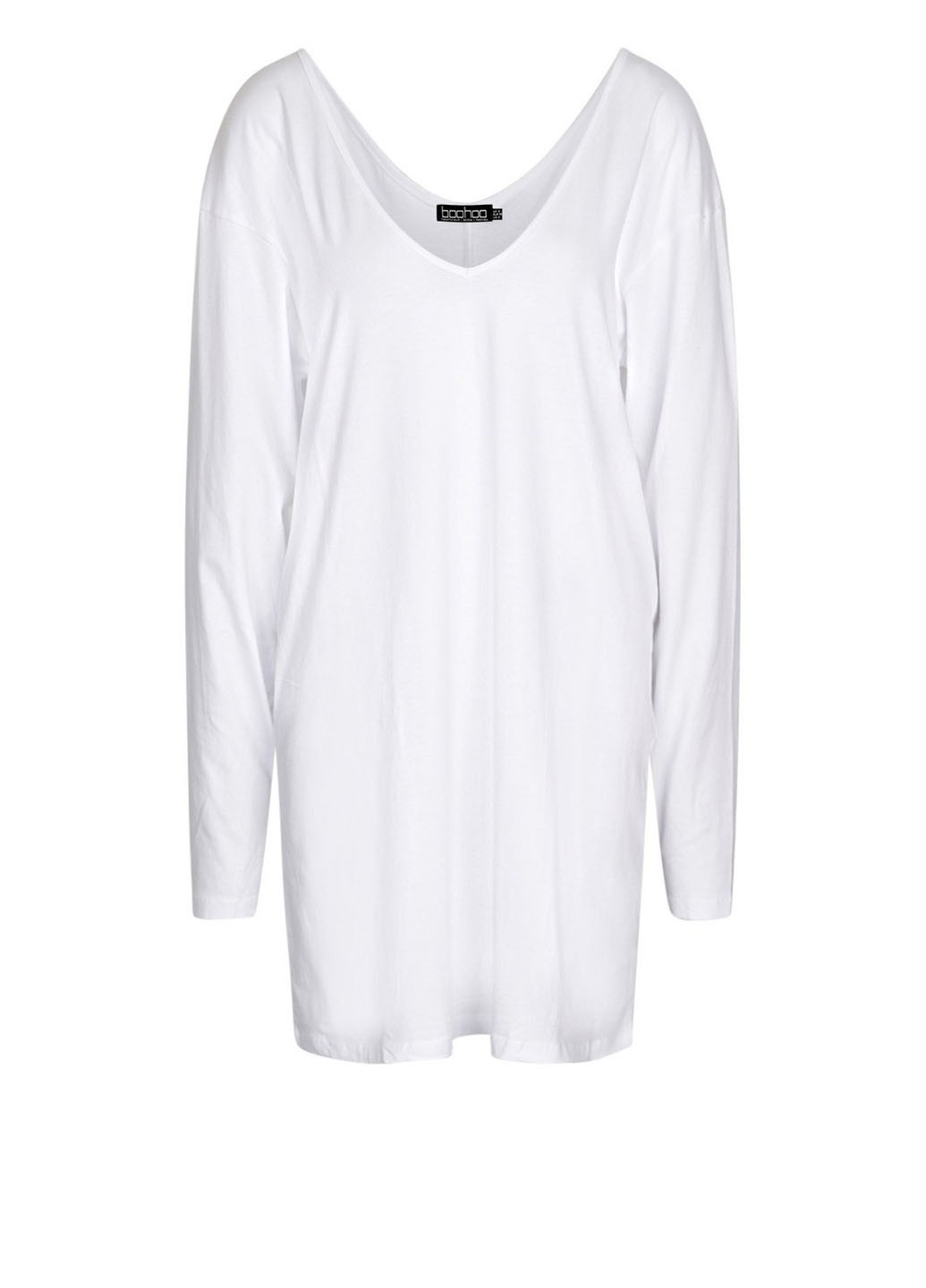 Белое кэжуал платье платье-свитшот Boohoo однотонное