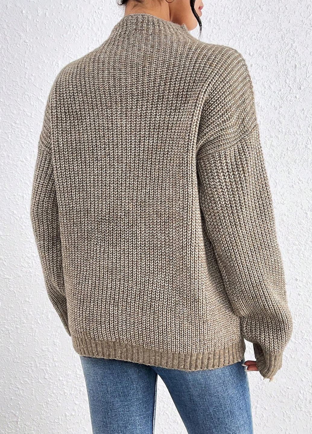 Песочный демисезонный свитер SHEIN