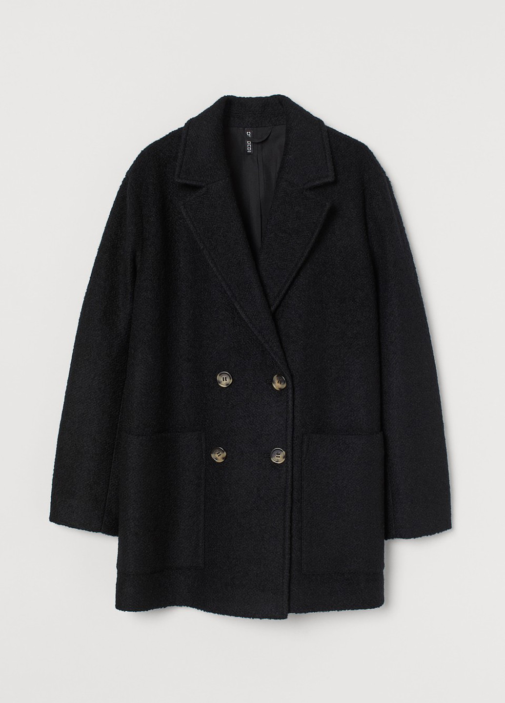 Чорне демісезонне Пальто двобортне H&M