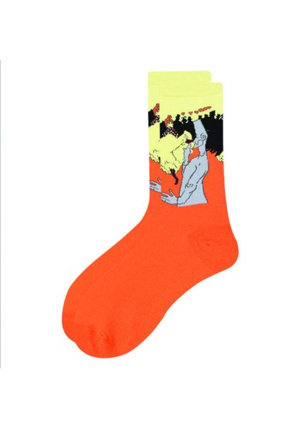 Оранжевые носки mavkasocks яркие и стильные мулен роз 1 пара MAVKA рисунки (254519997)
