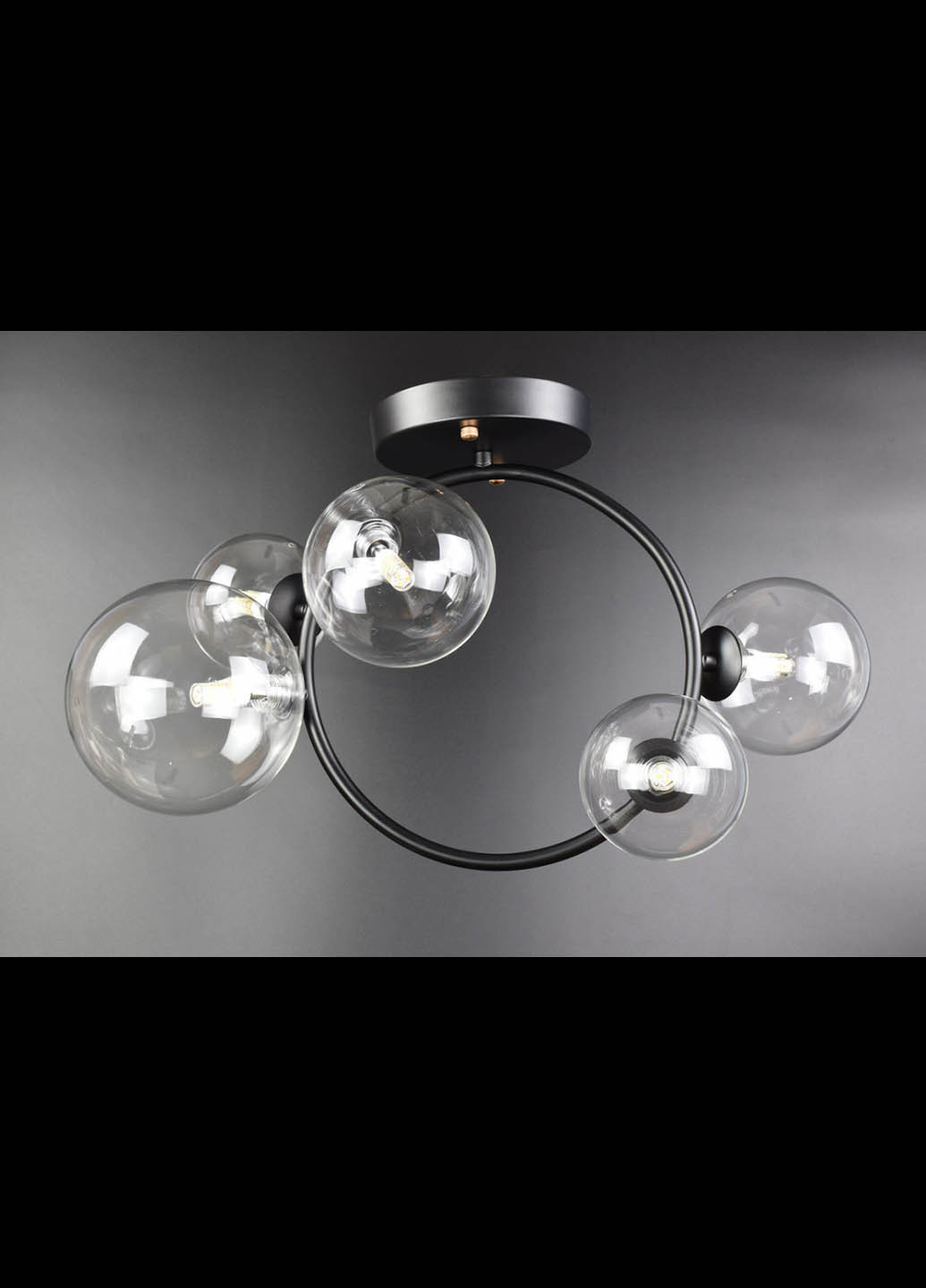 Люстра стельова на 5 лампочок 069/5 Чорний 51х24х52 см. Handmade (234539715)