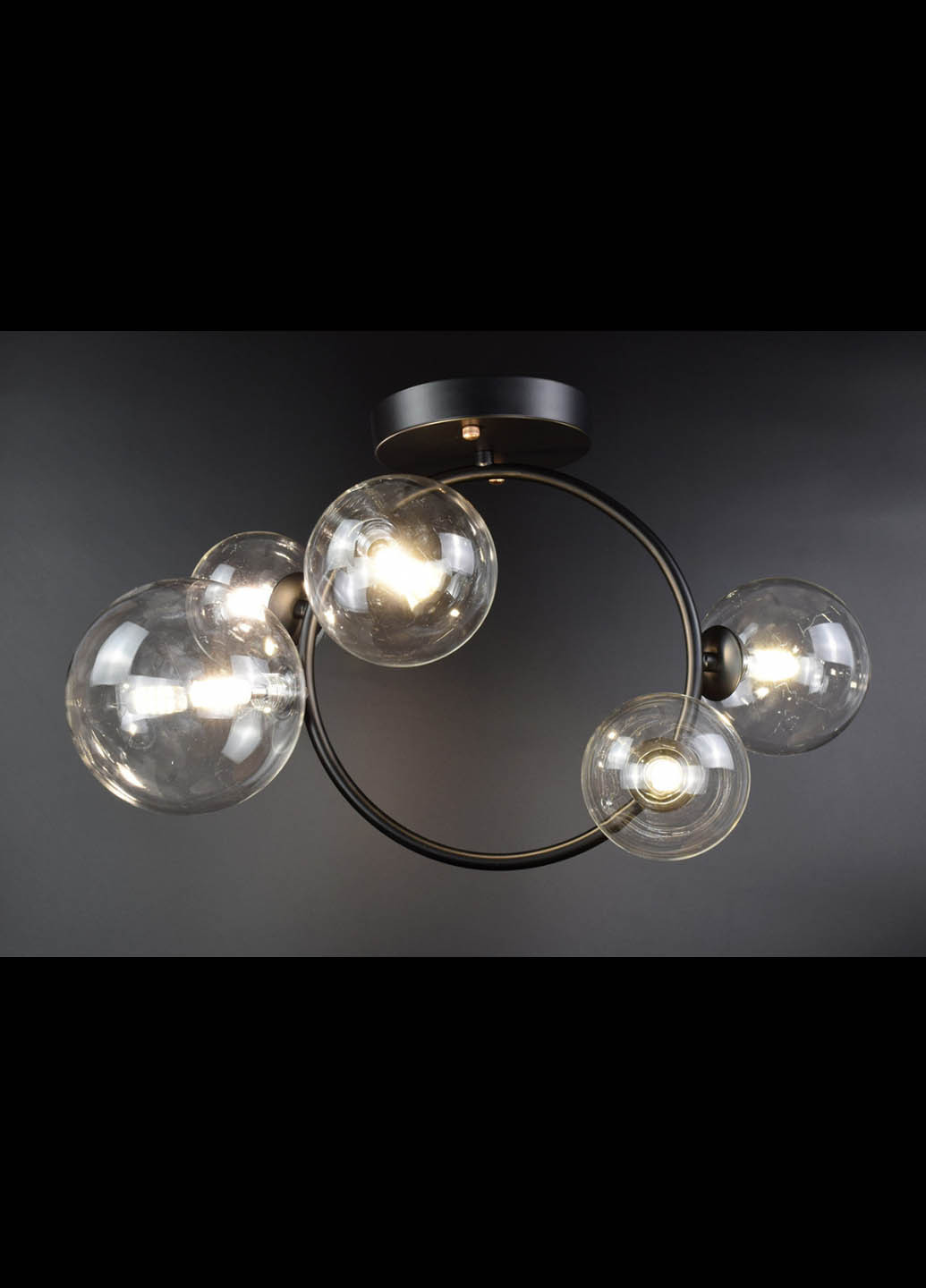 Люстра стельова на 5 лампочок 069/5 Чорний 51х24х52 см. Handmade (234539715)