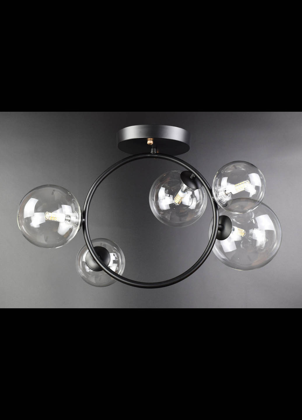 Люстра стельова на 5 лампочок 069/5 Чорний 51х24х52 см. Handmade (234539715)