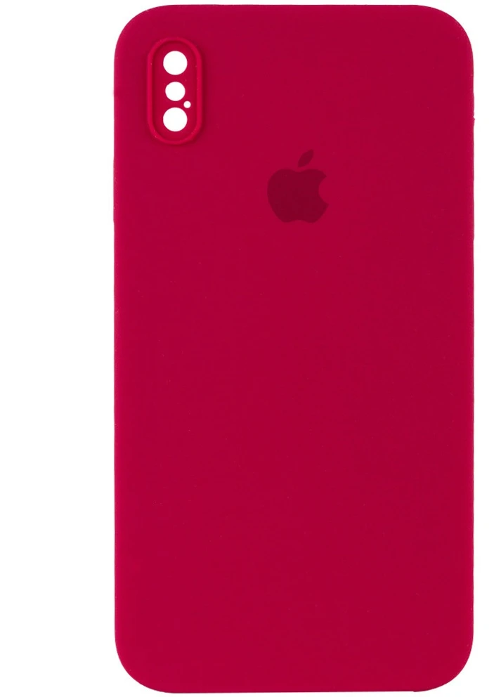 Чохол Silicone Case Square Full Camera Protective (AA) для Apple iPhone XS (5.8 ') Червоний / Rose Red (is_00000040231_14) Epik (229727387)