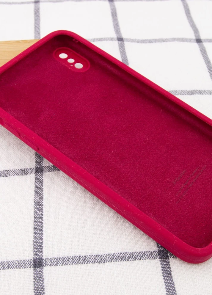 Чохол Silicone Case Square Full Camera Protective (AA) для Apple iPhone XS (5.8 ') Червоний / Rose Red (is_00000040231_14) Epik (229727387)
