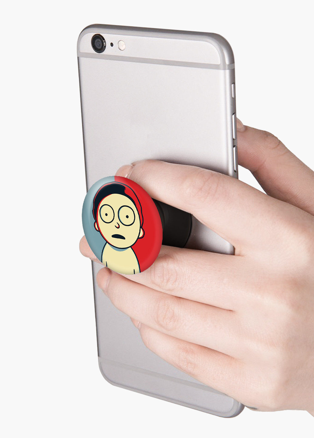 Попсокет (Popsockets) тримач для смартфону Рік Санчез Рік і Морті (Rick Sanchez Rick and Morty) (8754-2931) Чорний MobiPrint (229014709)