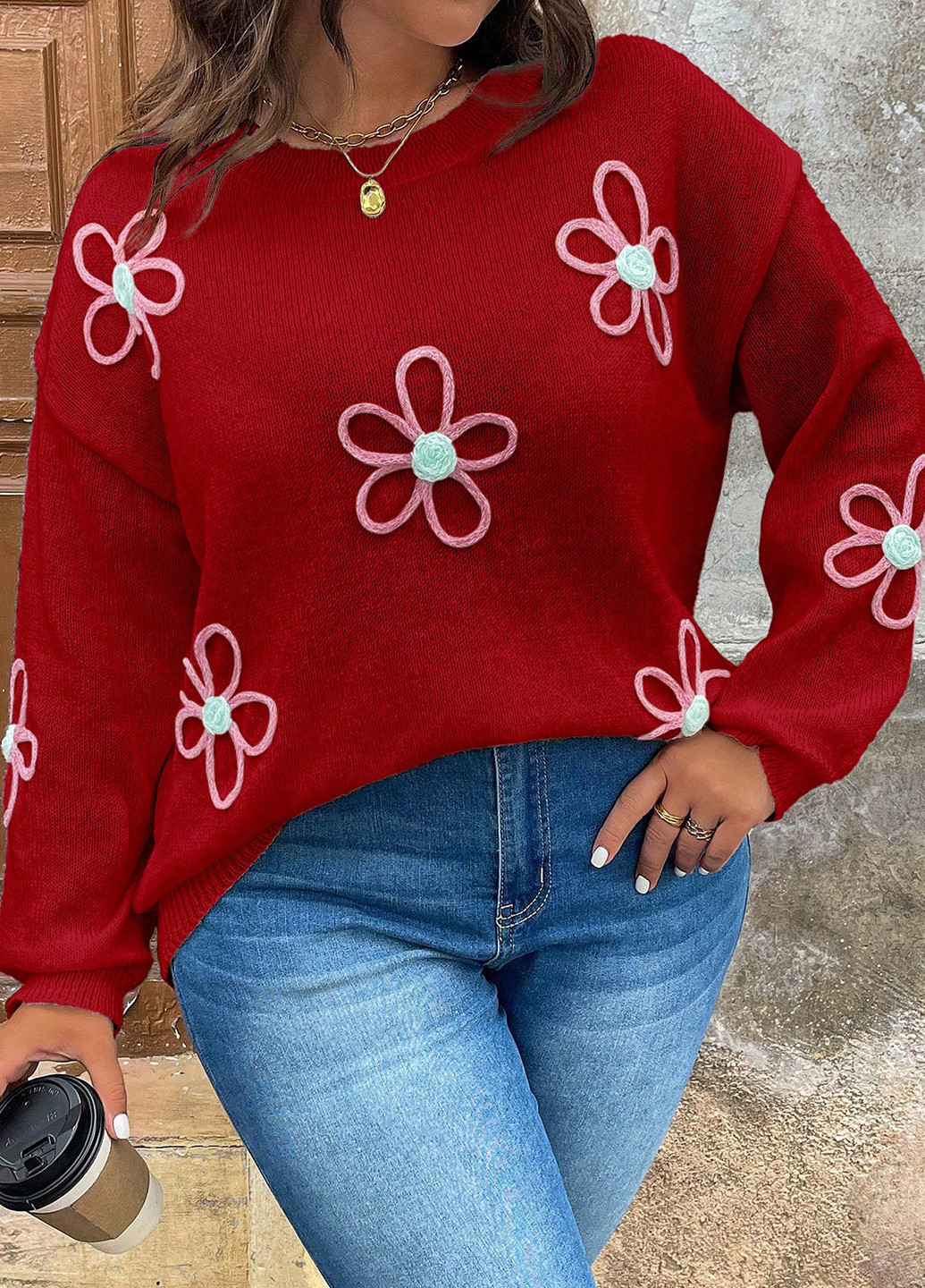 Червоний демісезонний джемпер джемпер SHEIN