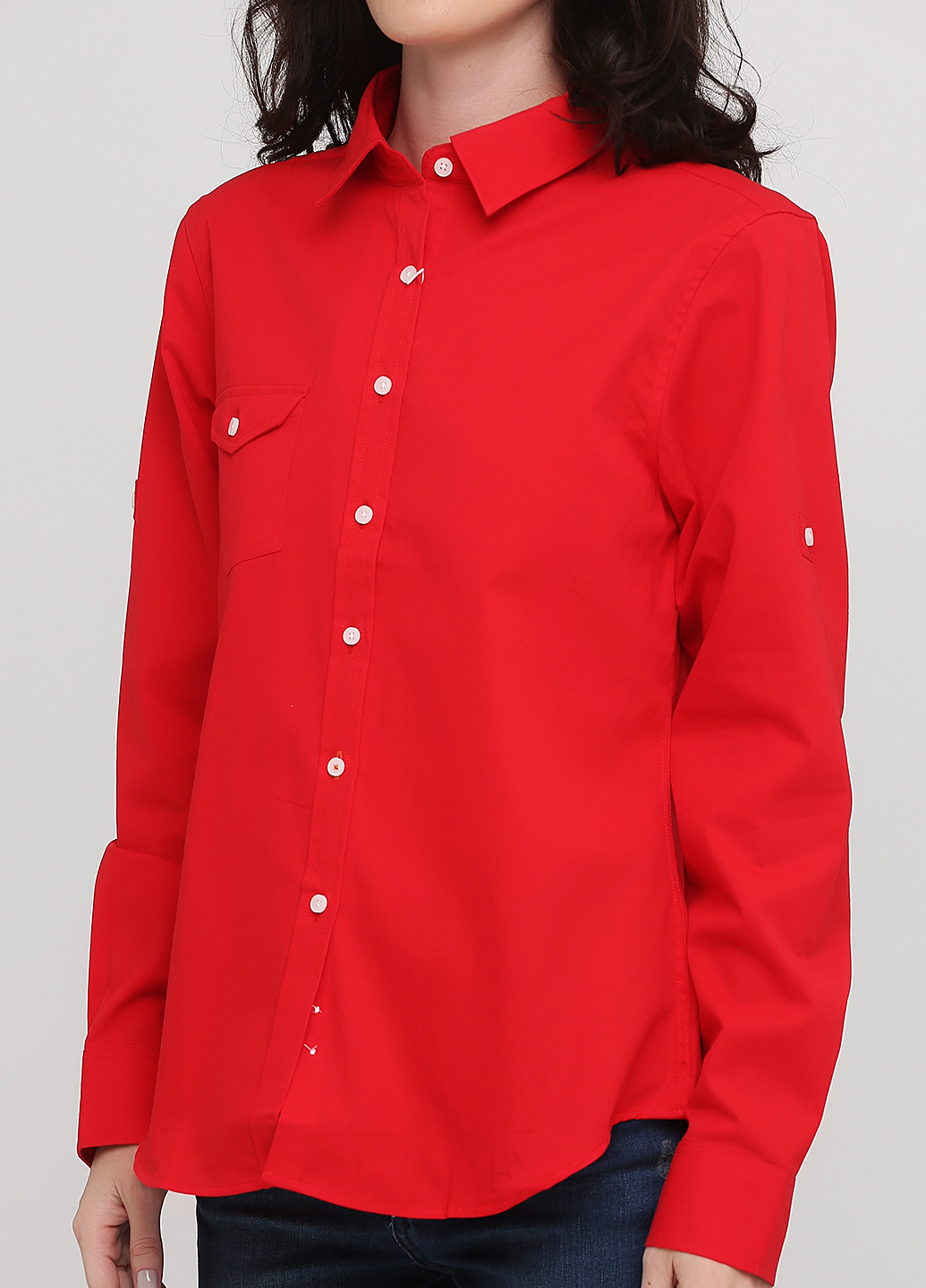 Красная кэжуал рубашка однотонная Elevate