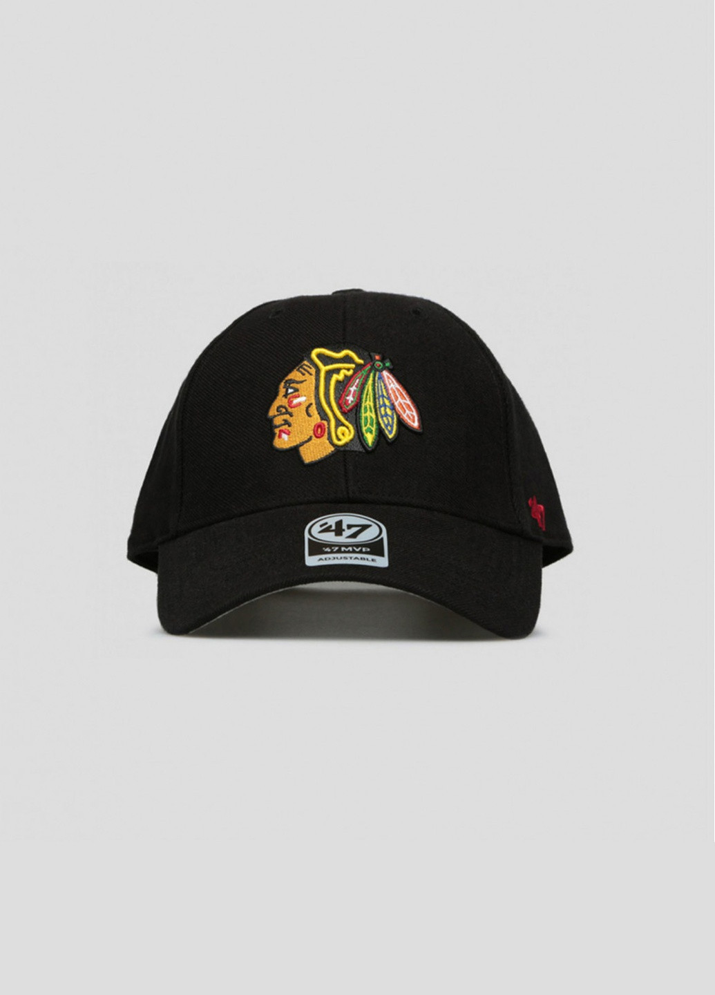 Черная кепка Nhl Chicago Blackhawks с яркой нашивкой 47 Brand (253563827)