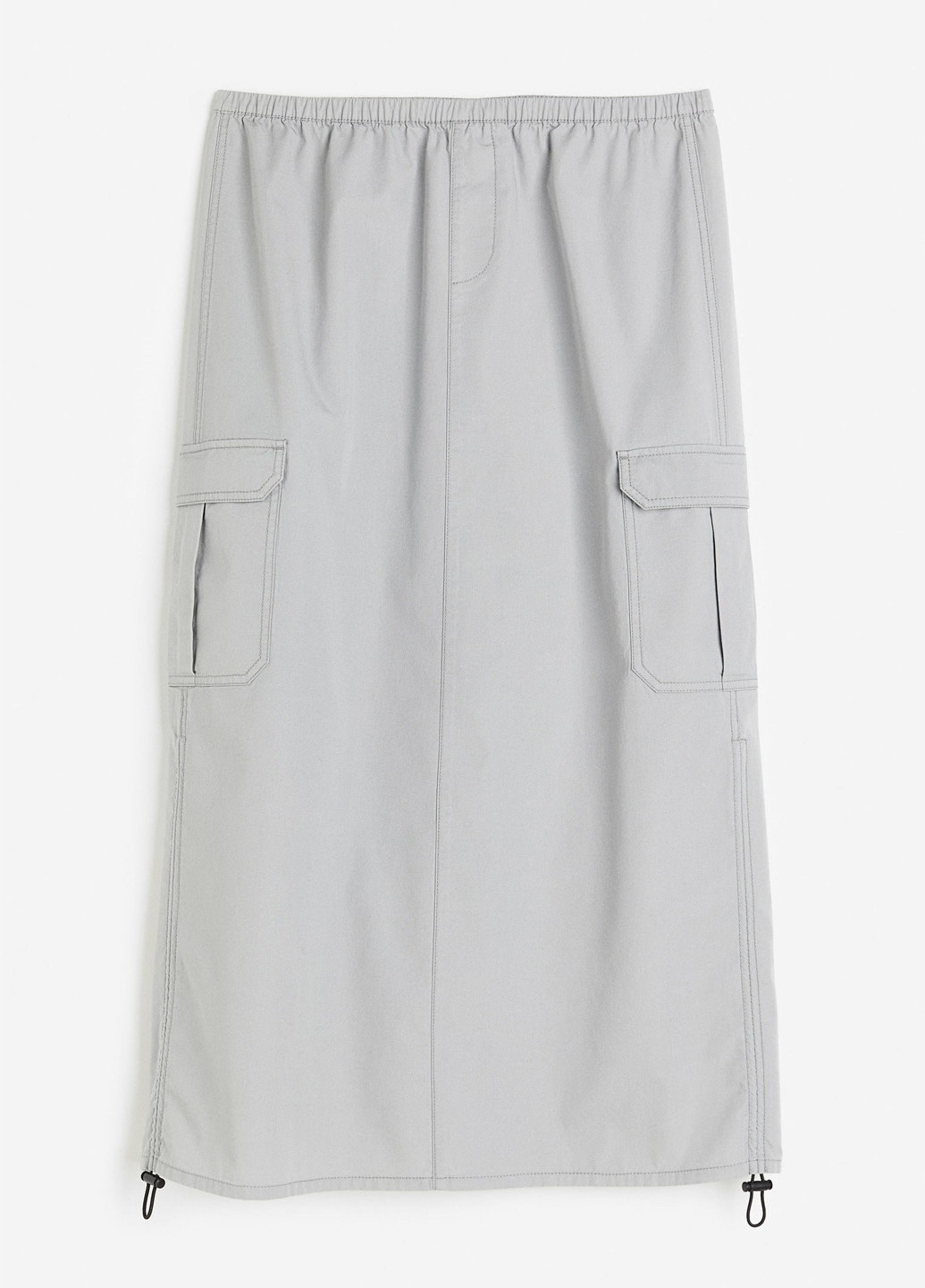 Светло-серая кэжуал однотонная юбка H&M а-силуэта (трапеция), карго