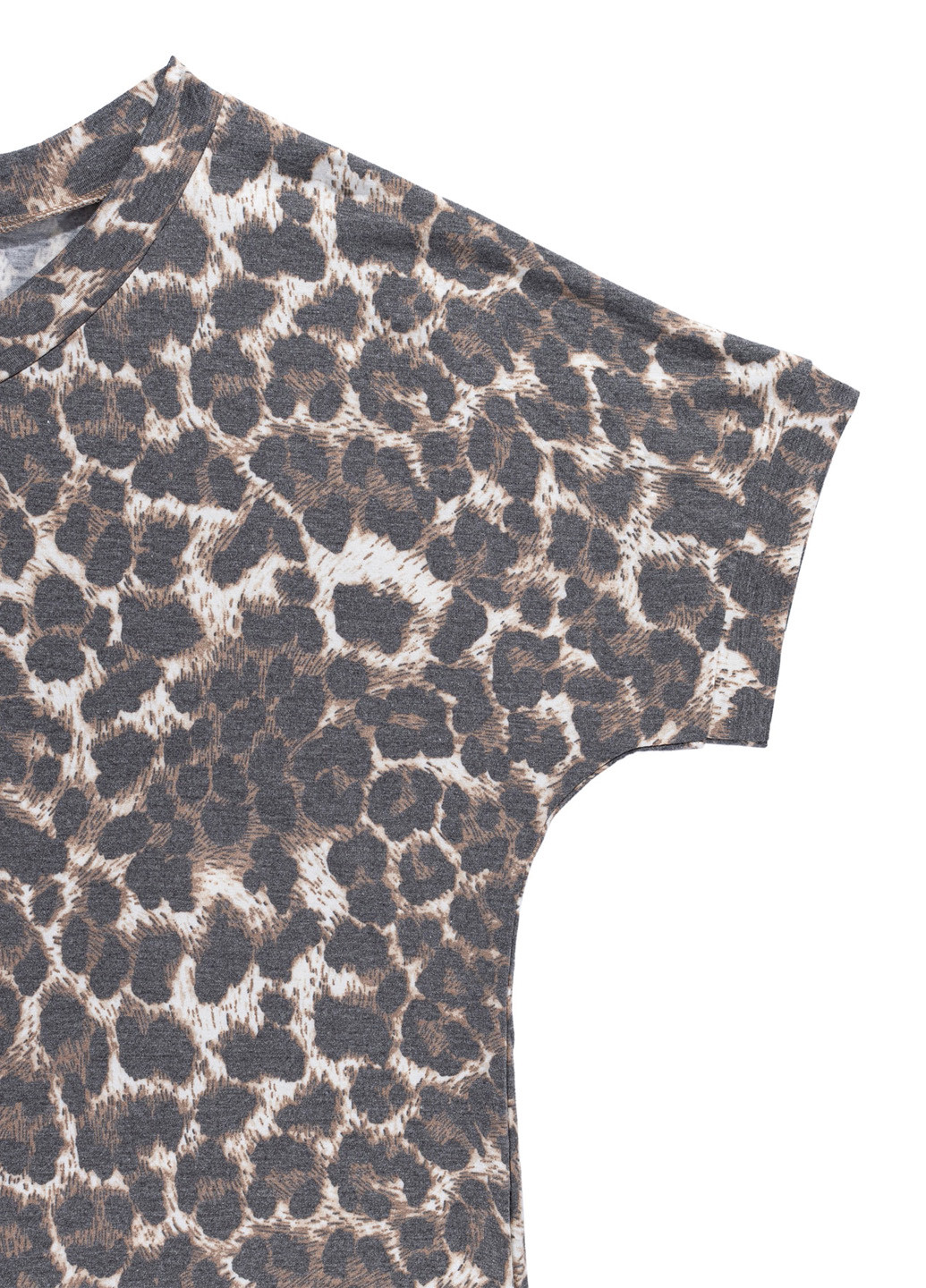 Сіро-коричнева кежуал сукня сукня-футболка, а-силует SHEIN леопардовий