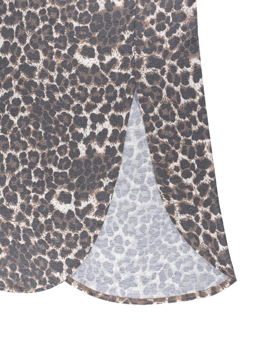 Сіро-коричнева кежуал сукня сукня-футболка, а-силует SHEIN леопардовий