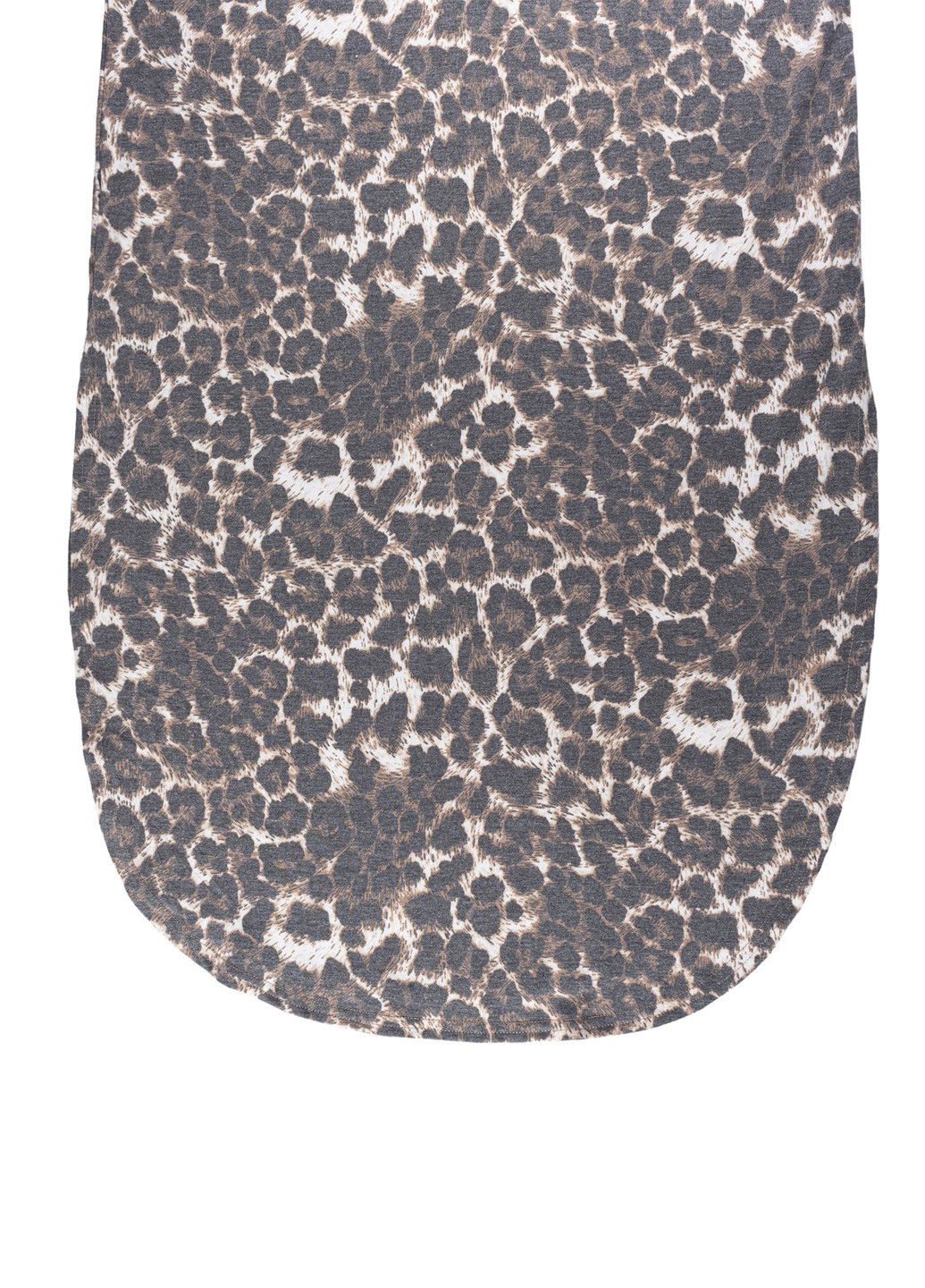 Сіро-коричнева кежуал сукня сукня-футболка, а-силует SHEIN леопардовий