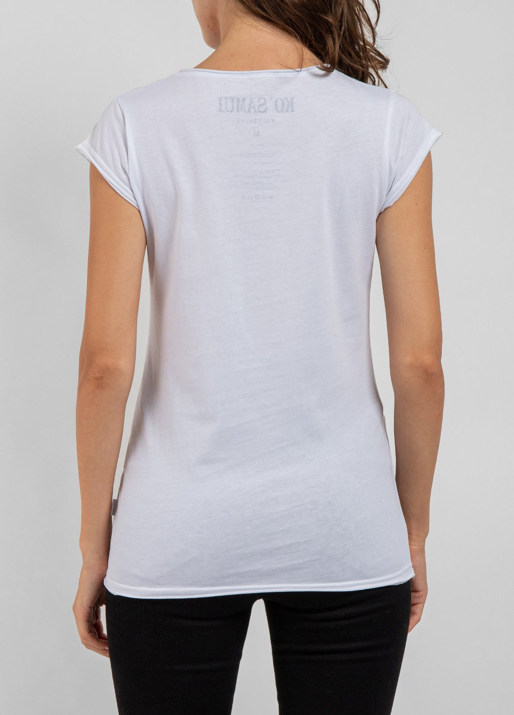 Біла футболка з принтом Ko Samui - (250382458)