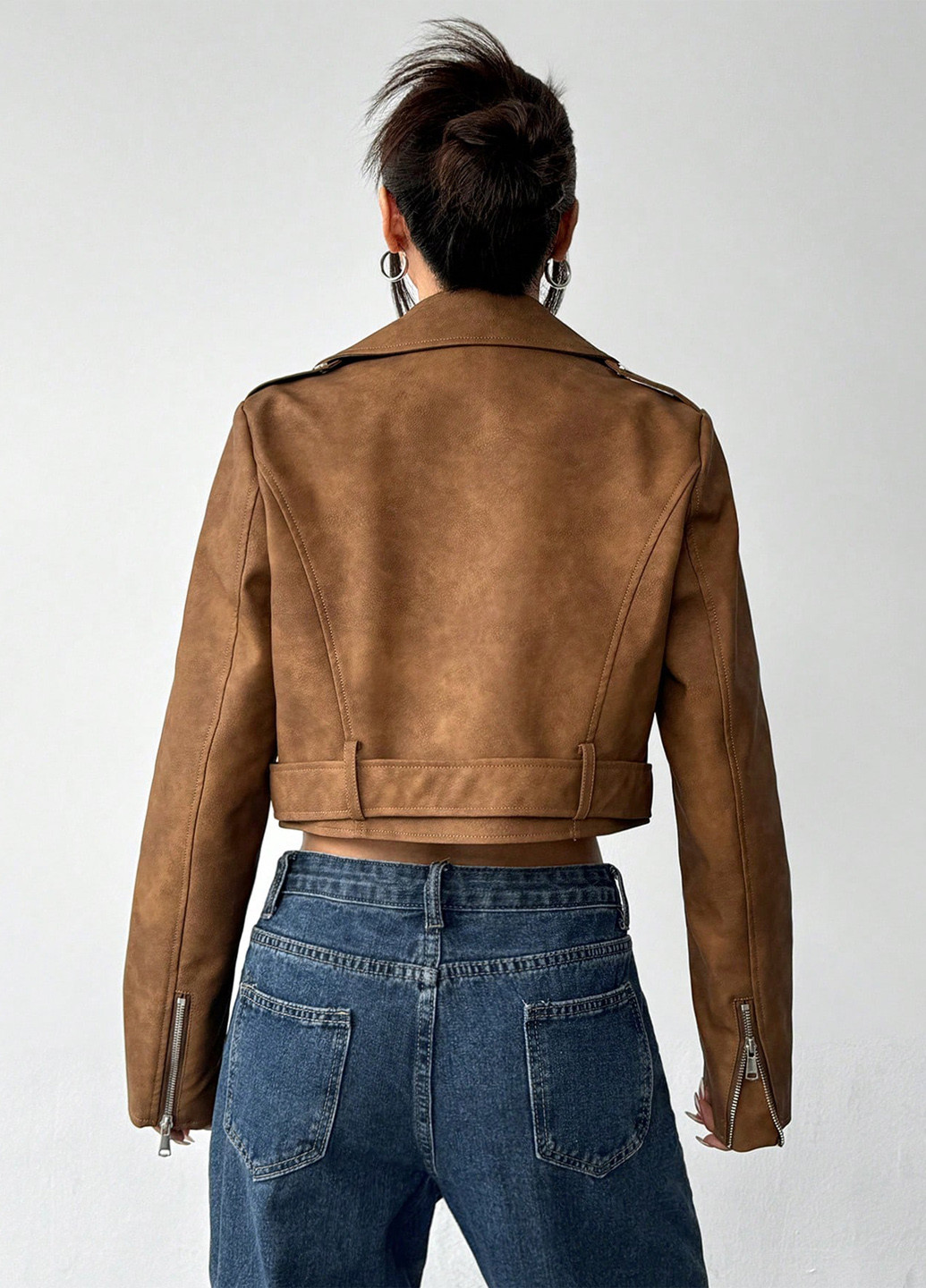 Коричнева демісезонна куртка косуха SHEIN