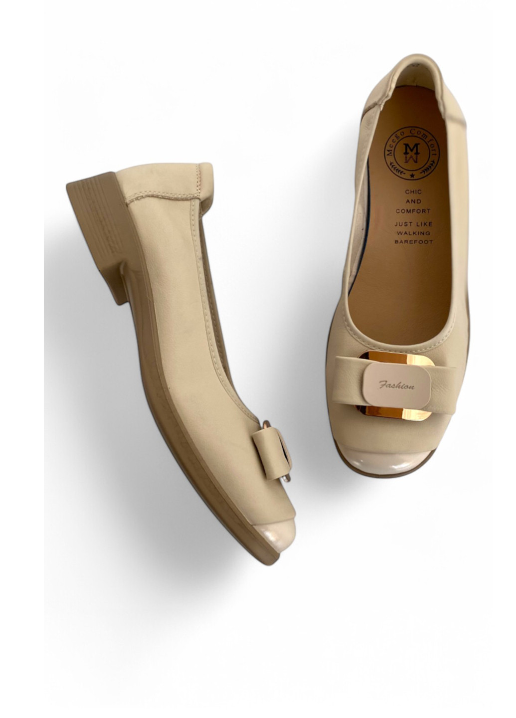 Meego Туфлі бежевий з натуральна шкіра, румунія — демісезон (322090519)