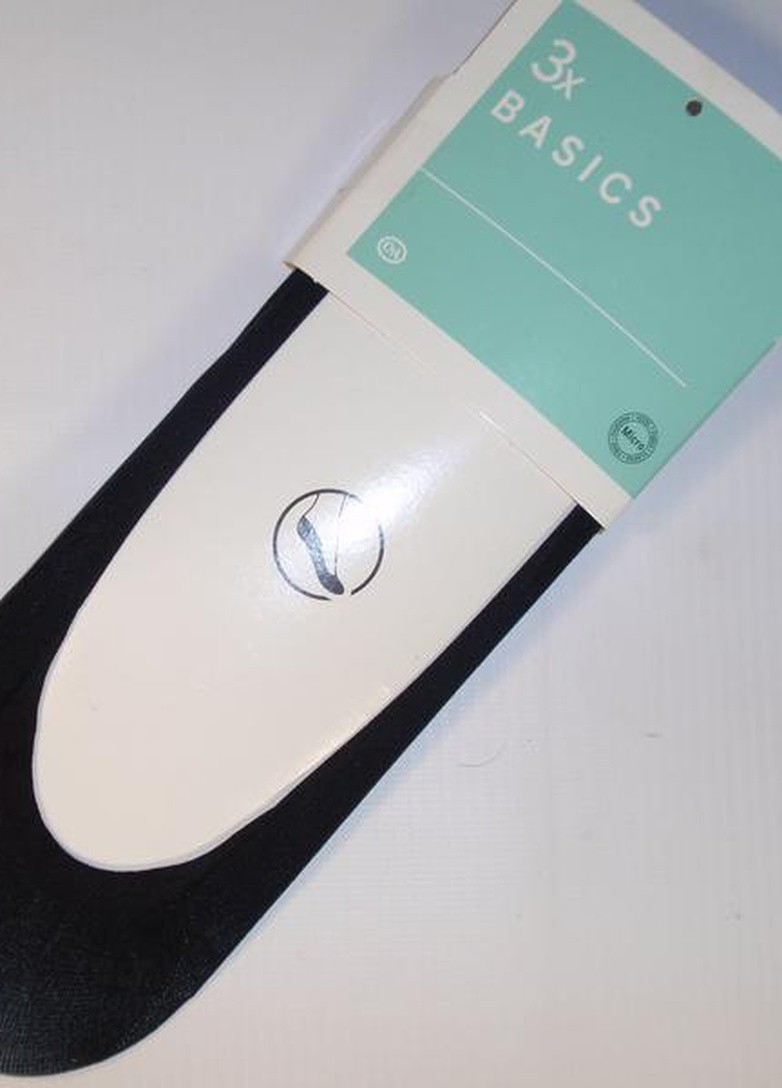 Чорні шкарпетки капронові (3 пари) C&A однотонні (212024983)