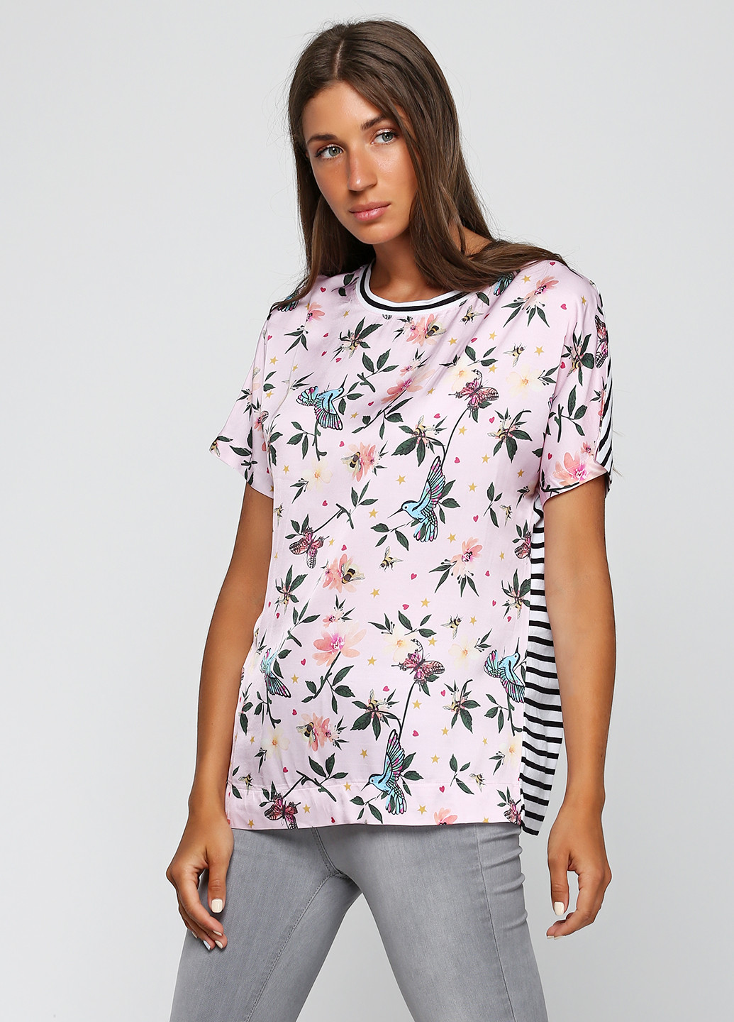 Светло-розовая летняя блуза Top set
