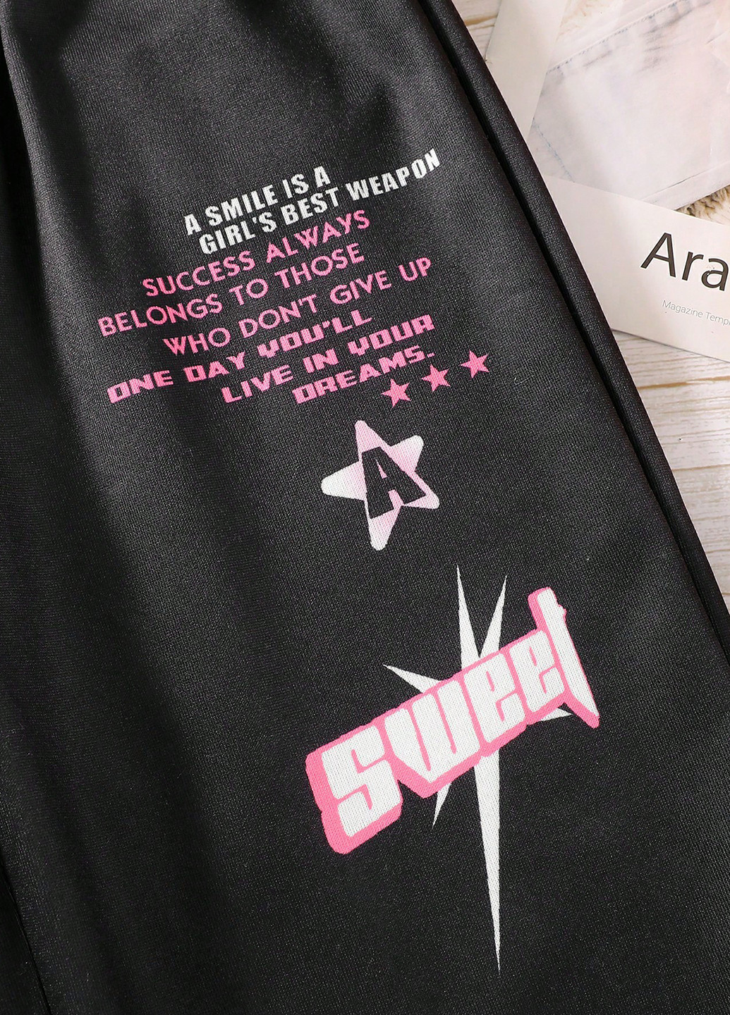 Черные спортивные, кэжуал демисезонные брюки SHEIN