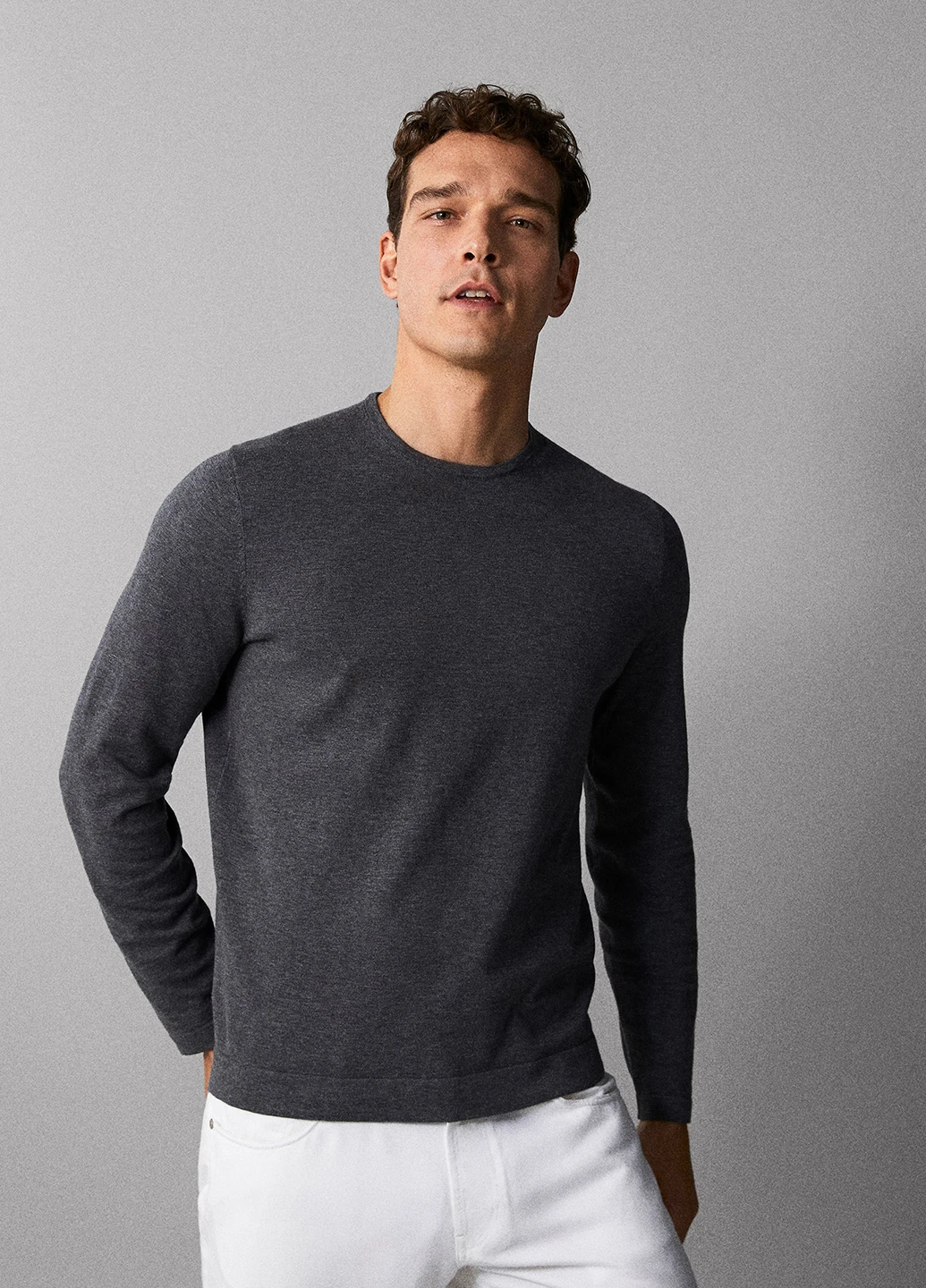 Темно-серый демисезонный джемпер джемпер Massimo Dutti