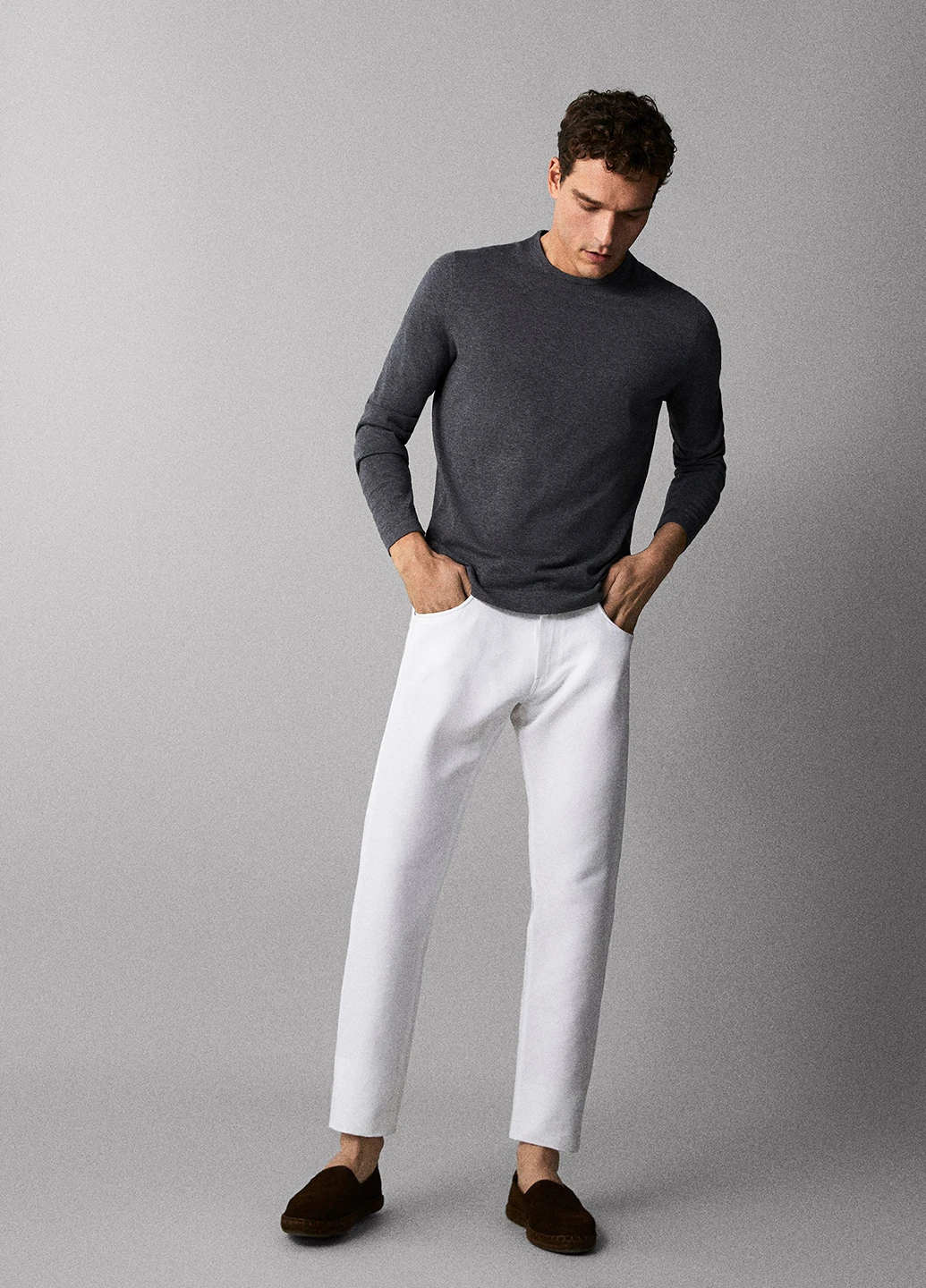 Темно-серый демисезонный джемпер джемпер Massimo Dutti