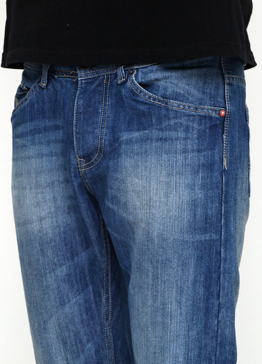 Синие демисезонные прямые джинсы Terranova